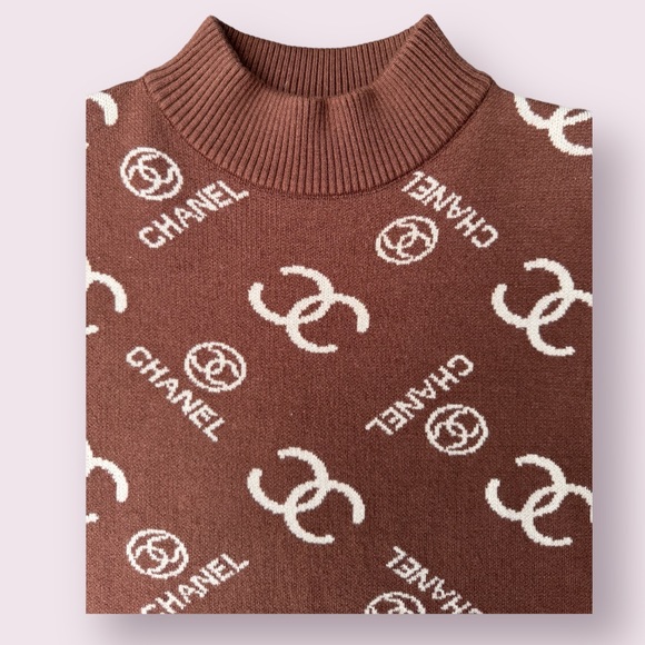 CHANEL CC Logo Monogram Sweater Dress - Picture 3 of 9